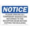 Signmission Sign, 7" H, 10" W, Rigid Plastic, Please Ensure All Temporary Badges Are Returned Sign, Landscape OS-NS-P-710-L-17440 - alternate 1